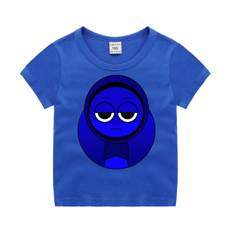 Sprunkis Boys Girls Child T Shirt Clothes Tops Children's Clothing Summer Cute Cotton Short Sleeve Tee New Kids Birthday Gifts