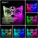 Acrylic LED Luminous Glasses Glow Party Glasses Neon Light Up Visor Eyeglasses DJ Bar Party Eyewear For Halloween Christmas
