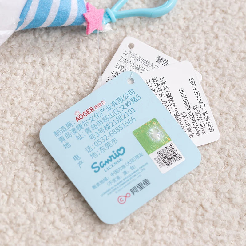 Sanrio Happy Cinnamoroll Plush Pendant Bag Accessories Plush Keychain Girls Backpack Car Phone Hanging Plush Keyrings