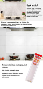 Wall Protector Film Kitchen Oil Proof Wall Sticker Stove Cabinet Heat-resisting Self Adhesive Wallpaper Waterproof Decoration