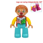 Big Size Figures Building Block Doll Family Farmer Pirate Worker Doctor Policemen Large Brick Compatible Build House Duploes Toy