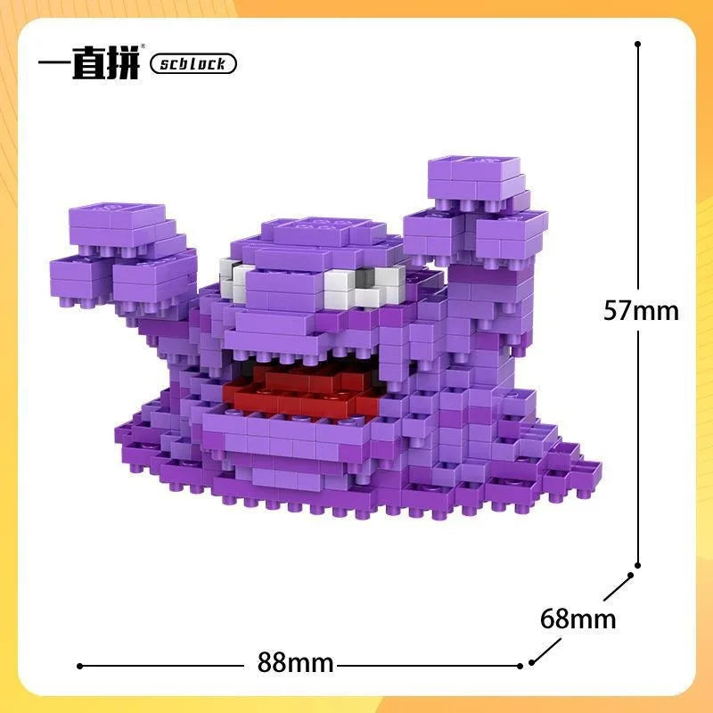 Pokemon Building Blocks Small Cartoon Mini Block Pikachu Charizard Eevee Mewtwo Anime Assemble Action Model Dolls Boys Toys