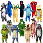 Cartoon Kigurumi For Children Kids' Animal Onesie Pyjamas Dog Wolf Dragon Dinosaur Halloween Carnival One-piece Costume Homewear