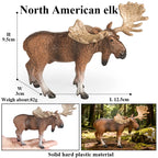 Oenux Forest Deer Animals Simulation Wild White-Tailed Elk Action Figures Moose Figurines Model Decoration Toy Kids Xmas Gift