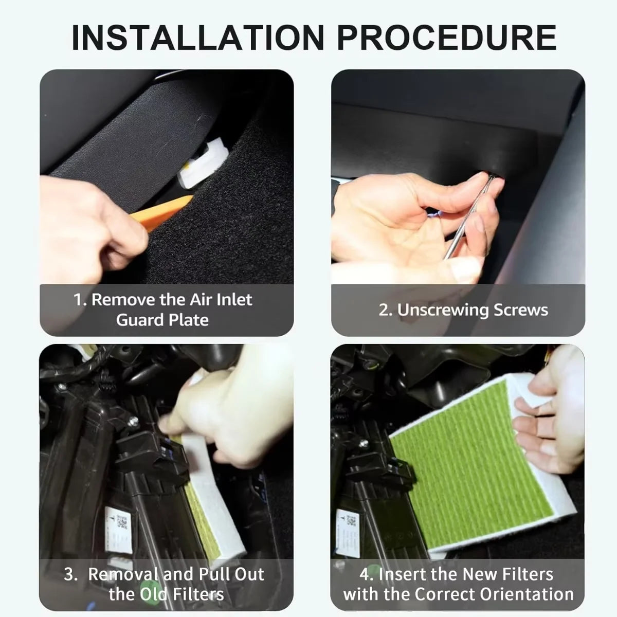Car Cabin Filter With Activated Carbon Air Conditioning Filter Suitable For Tesla Model 3 Y Automotive Air Filter Bring Tools