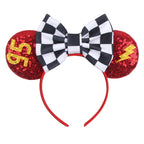 Disney Pixar Cars Kawaii Ear Headbands for Adults Lightning McQueen Hairband Cars on The Road Headwear Girl Bow Hair Accessories