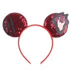 2026 Festival Party Cosplay Mouse Ears Headband 3.3" Ears Glitter Hairband For Boys Girls DIY Cartoon Hair Accessories