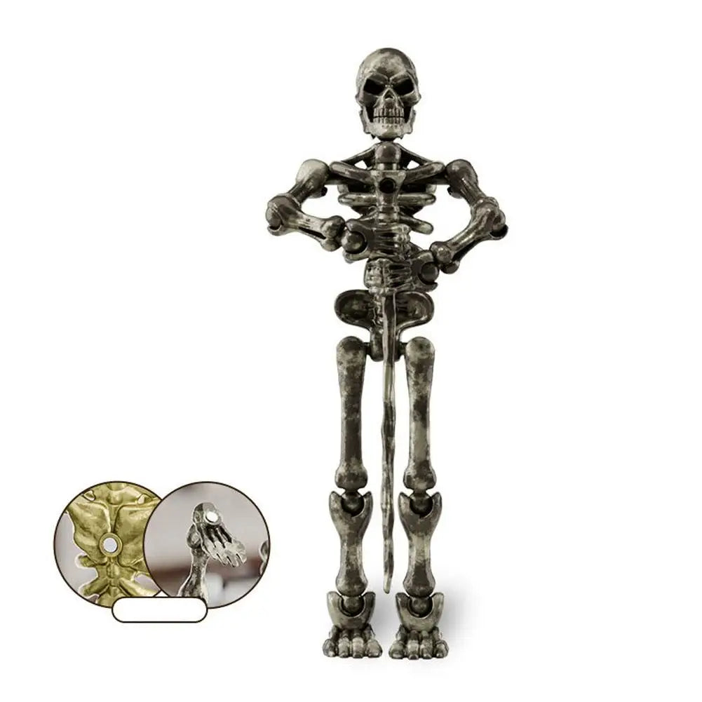 Halloween Magnetic Middle Ages Skeleton Posable Skeleton Human Shape Bones Halloween Haunted House Horror Props Skeleton Doll