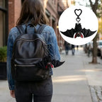 Plush Black Bat Keychain Gothic Transformable Bat Key Ring Pendant Backpack Bag Purse Charm Halloween Gift Gothic Bat Keyring