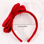 Solid Velvet Bow Headband For Girls Sweet Double-Layer Large Bownot Adjustable Hair Hoop Children Women Headwear Accessories