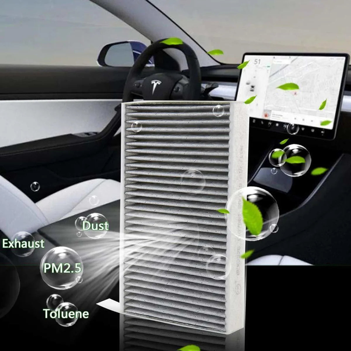 Car Cabin Filter With Activated Carbon Air Conditioning Filter Suitable For Tesla Model 3 Y Automotive Air Filter Bring Tools