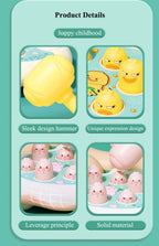 Duck/Frog/Pig Baby Toy Montessori Learning Game Educational Puzzle Gift for 12 24 Months Toddler Boy/Girl with Hammer