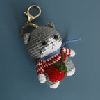 Exquisite Kitten Doll Crochet Keychain For Bag Pendant Knitted Small Cat Doll Keyrings Cute Kitten Keychain Custom Accessories