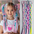 6pcs Kids Ponytail Hair Extensions Rainbow Color Hairpieces with for Kids Girls - Great for Gifts, Holidays