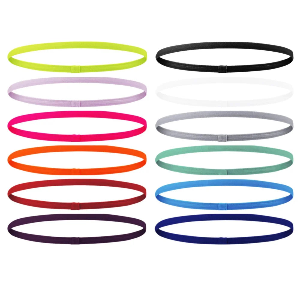 4PCS Unisex Sports Thin Headband Non-Slip Elastic Women Men Yoga Hair Bands Sweatband Football Running Biking Sports Hairband