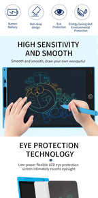Multi-Size LCD Writing Tablet for Kids 6.5/8.5/10/12 Inch- Reusable Drawing Board, Eye Protection, Lock & Erase Educational Gift