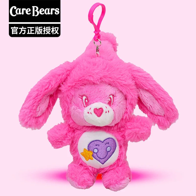 Cute Carebears Plush Keychain Rabbit Hat Key chain Rainbow Bear Doll Schoolbag Doll Birthday Gift Room Decor