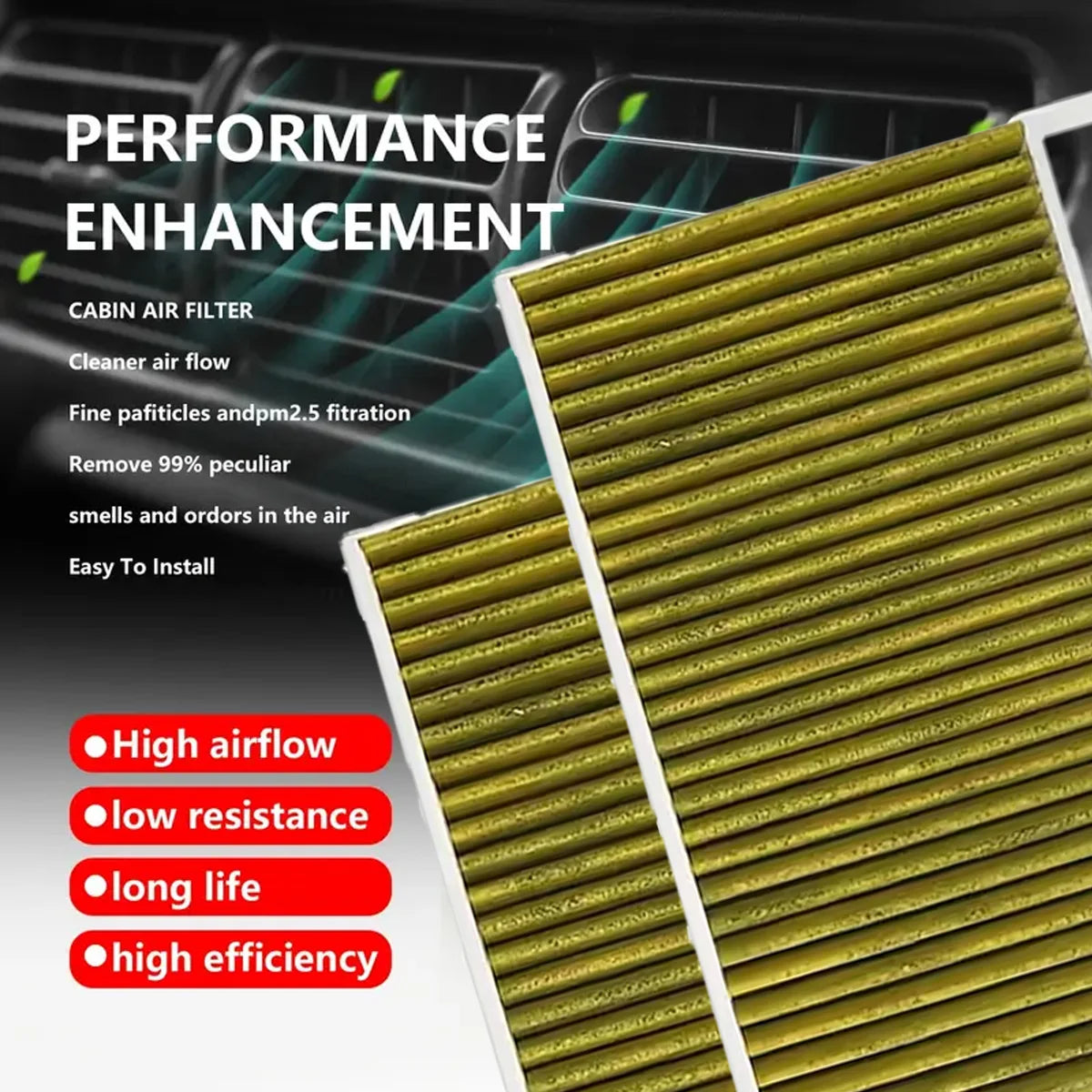 Car Cabin Filter With Activated Carbon Air Conditioning Filter Suitable For Tesla Model 3 Y Automotive Air Filter Bring Tools