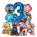 9pcs Cartoon Paw Patrol Dog Chase Balloon Birthday Decoration Number Aluminum Balloons Set Kids Party Supplies Gift Favor Decor