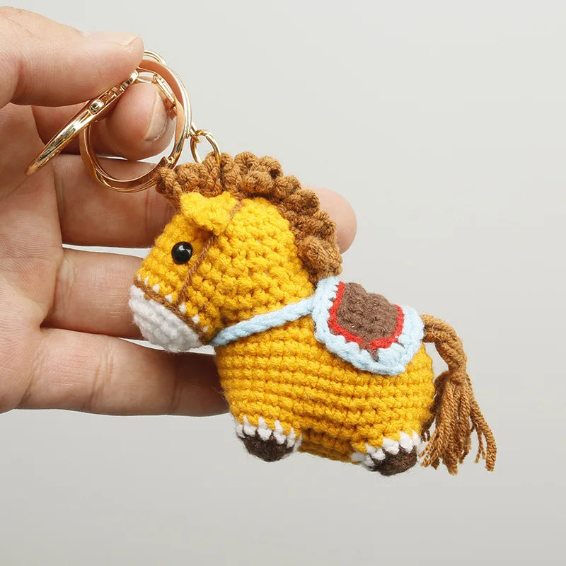 Funny Zebra Crochet Keyrings For Bag Pendant Handmake Animal Doll Knitting Keychain Cute Sheep Keyrings Gifts Custom Accessories