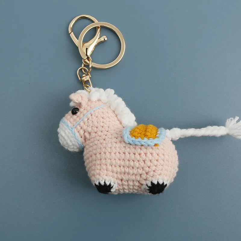 Funny Zebra Crochet Keyrings For Bag Pendant Handmake Animal Doll Knitting Keychain Cute Sheep Keyrings Gifts Custom Accessories