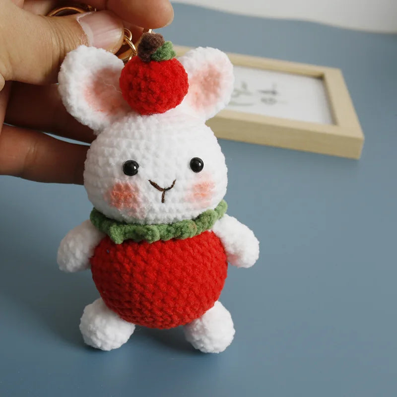 Cartoon Animal Doll Series Handmake Crochet Keychain Cute Sheep Doll Keyrings Crochet Puppy Keychains Gifts Custom Accessories