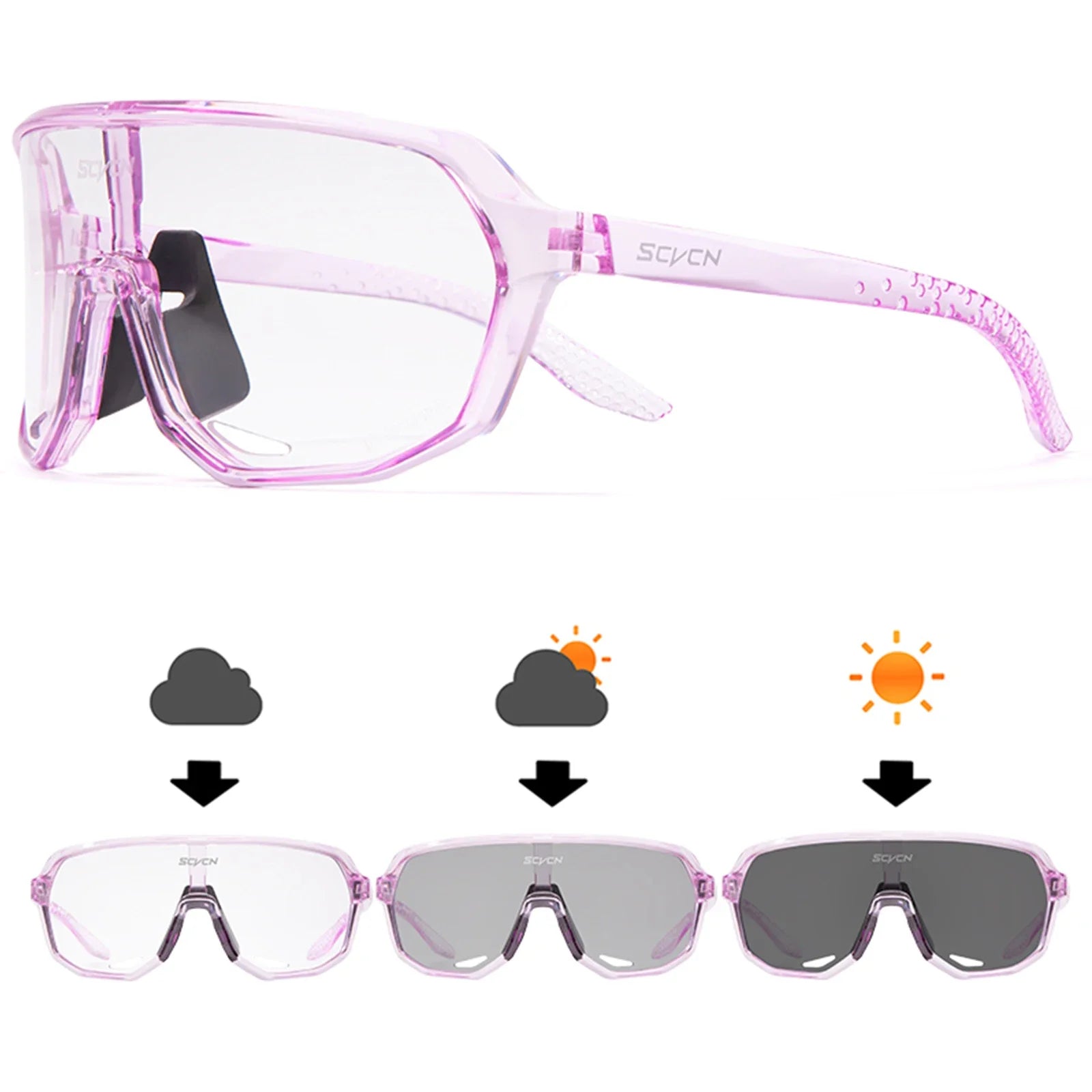 SCVCN Hiking Eyewear Sports Glasses for Men MTB Bike Bicycle Sports UV400 Hunting Driving Cycling Glasses Fashion Sunglasses
