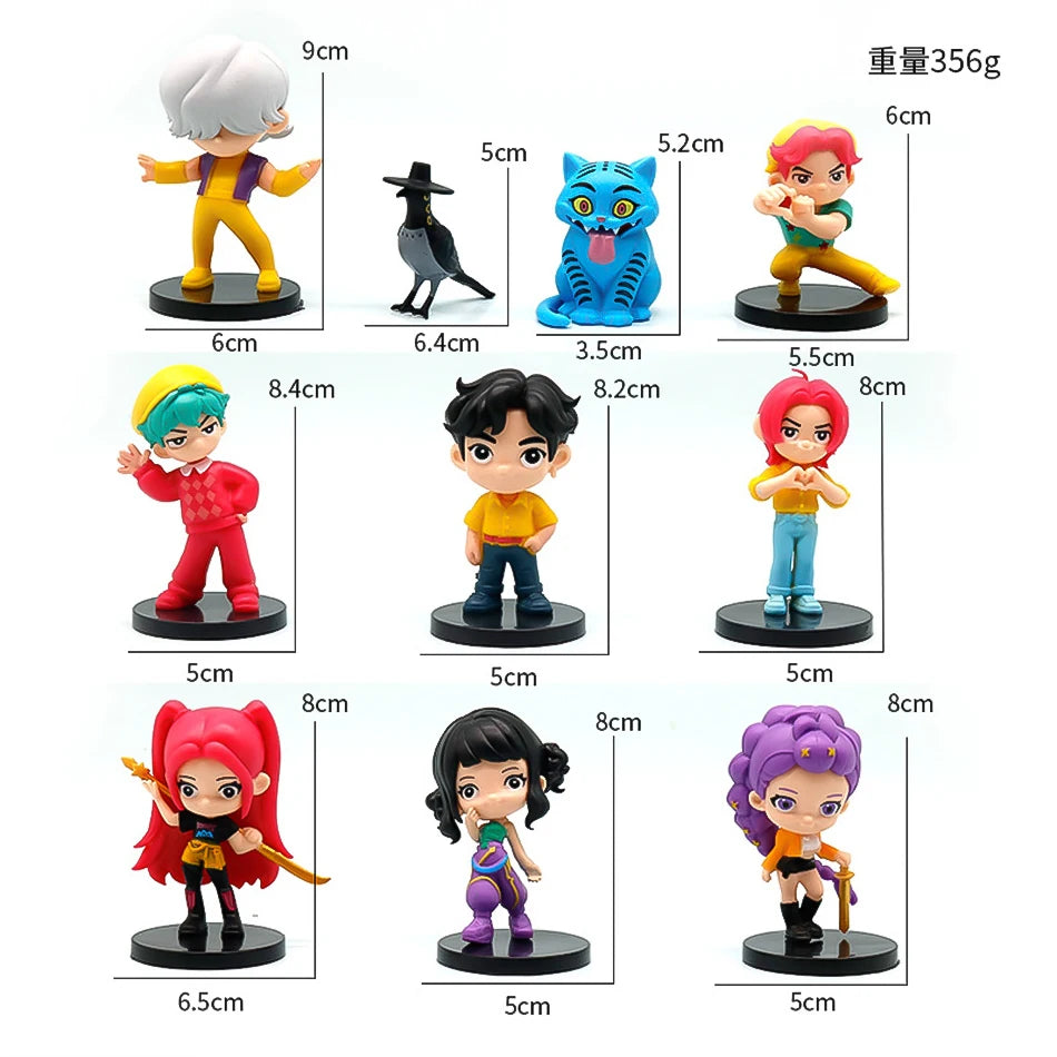 10pcs/Set Witch Huntress Squad Anime Figure Toys Q Version Derpys Tiger Rumi Mira Zoey Sussy Figurine Doll Fans Christmas Gift