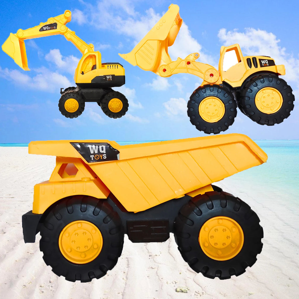 Medium-sized Engineering Vehicle Set Excavator Engineering Vehicle Bulldozer Set Boy Beach Toy Sliding Toy Car Strong And Fall-r