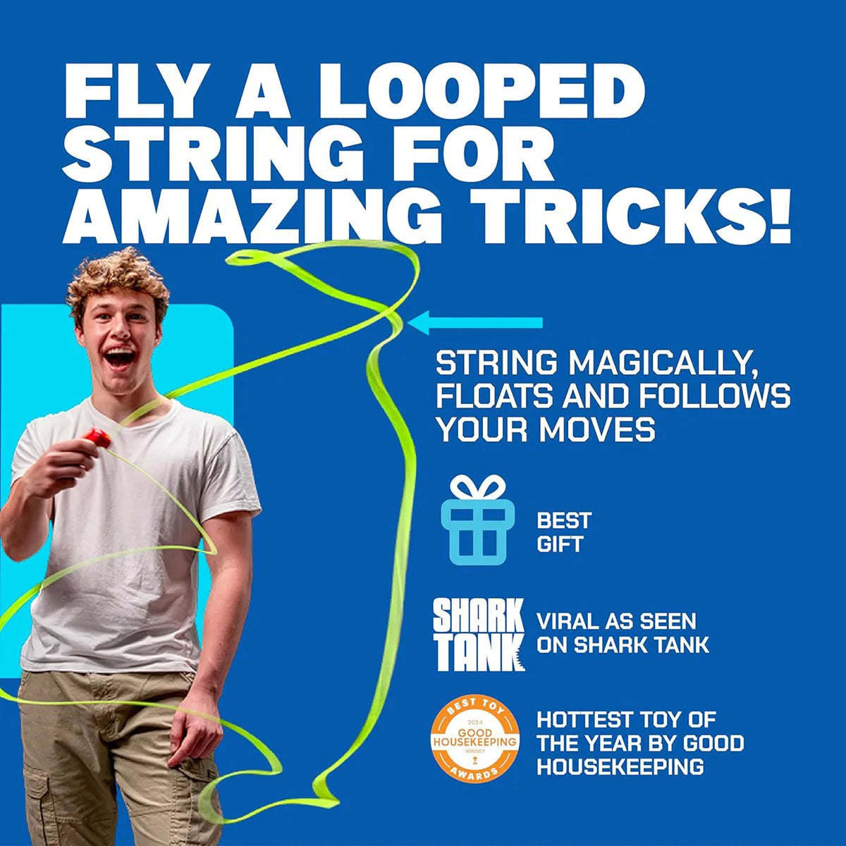 Glowing Rope Launcher Toy, a flying rope loop in the air, brings endless tricks and fun, suitable for outdoor festival party int