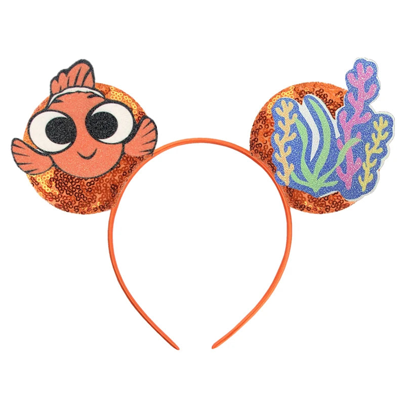 2026 Festival Party Cosplay Mouse Ears Headband 3.3" Ears Glitter Hairband For Boys Girls DIY Cartoon Hair Accessories