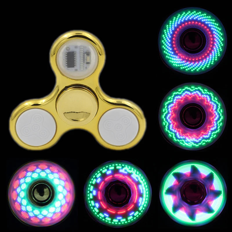 Creative Luminous LED Light Fidget Spinner Hand Top Spinners Glow In Dark Light EDC Figet Spiner Finger Stress Relief Toys