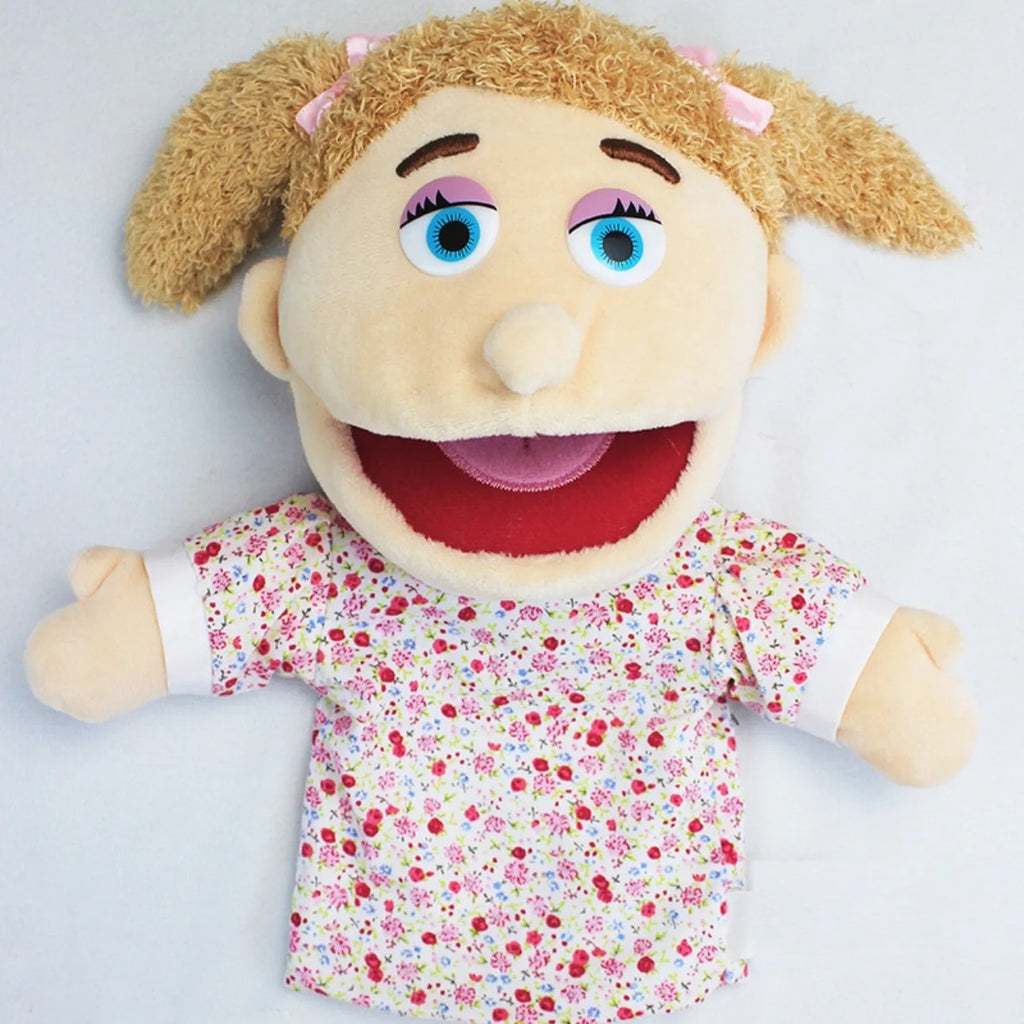 25cm Sweet Family Hand Puppet Dolls Early Education Learning Stuffed Plush Toys Cospaly Hand Finger Puppets for Children Gifts