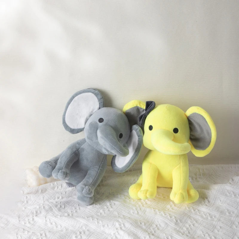 25cm/9.84in Soft Elephant Plush Stuffed Animal - Cute Fluffy Colorful Plush Toy (Multiple Colors: Pink/Blue/Purple/Rainbow) - Id
