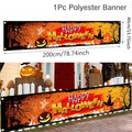200x40cm Happy Halloween Pumpkin Bat Ghost Print Party Backdrop Polyester Hanging Banner 2025 Halloween Decorations