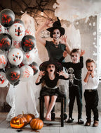 Halloween Balloons, 12 Inch Bloody Balloon,  Horror Balloons with Scary Blood Handprint Zombie Latex Balloon for Halloween Party