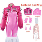 Women’s Nikki Alice Cosplay Costume Bodysuit with Ear Gloves Wig Cosplay Latex Cat suit Jumpsuit Jacket Suit