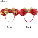 Disney Anime Cars Ears Headbands Women Sequins Bow Hairband Girls Pixar 95 Lightning McQueen Hair Accessories Kids Headwear Gift