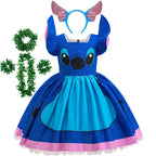 Kids Girls Princess Dress – Stitch Cartoon Inspired Costume Dress