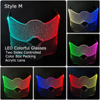 Acrylic LED Luminous Glasses Glow Party Glasses Neon Light Up Visor Eyeglasses DJ Bar Party Eyewear For Halloween Christmas