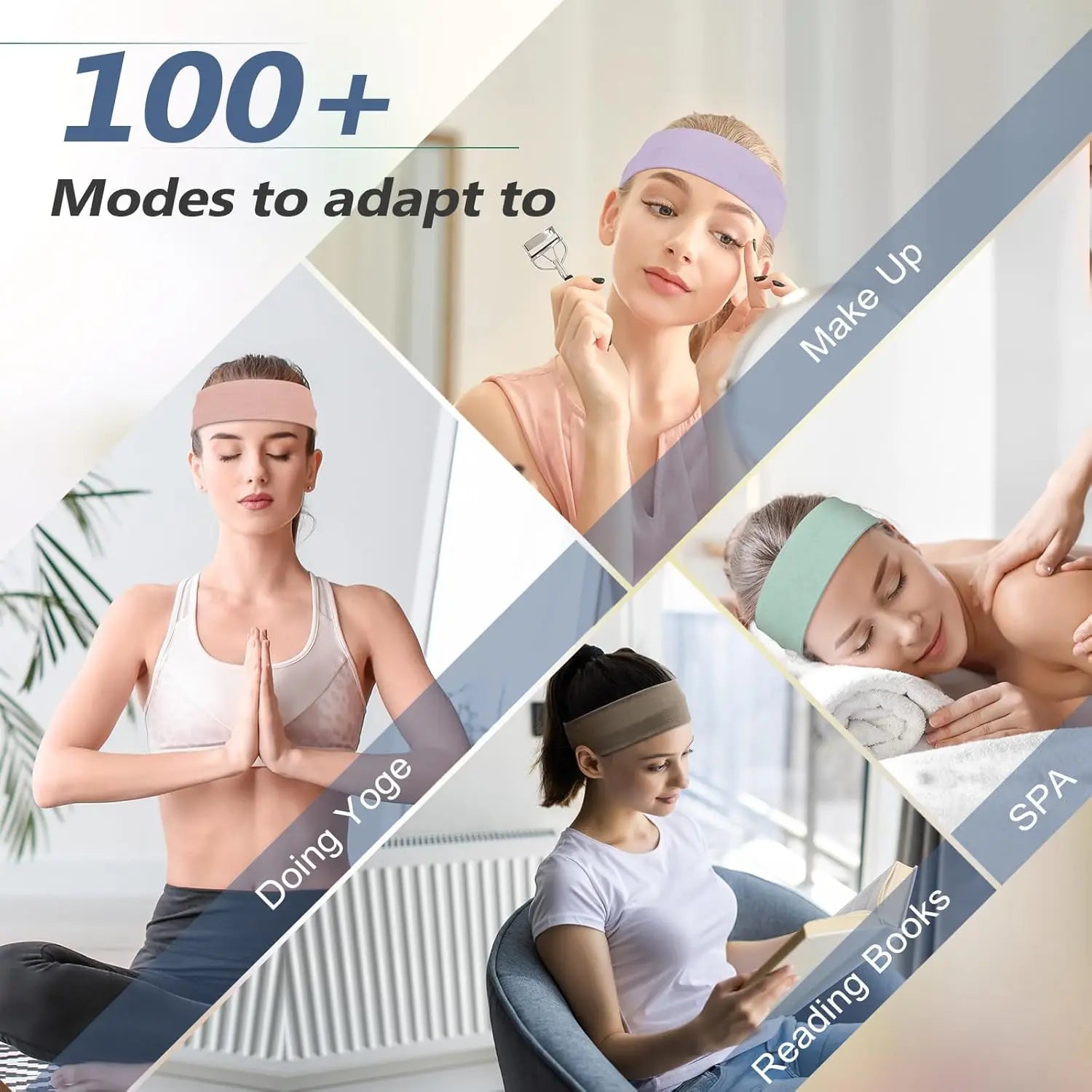 6pcs Unisex Simple Basic Solid Color Leopard Print Face Wash Cycling Running Sports Yoga Leisure Sweat-Absorbing Headband
