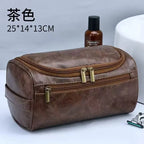 Leather Toiletry Bag for Men Women Dopp Kit Mens Hanging Toiletry Bag Travel Toiletry Bag for Traveling Large Cosmetic Bag for T