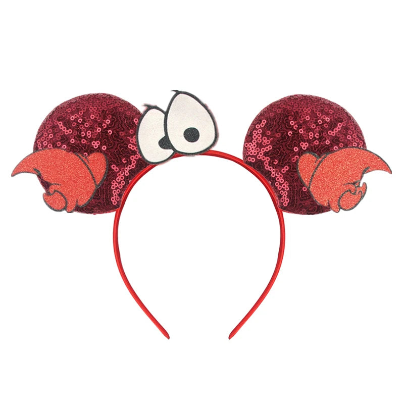 2026 Festival Party Cosplay Mouse Ears Headband 3.3" Ears Glitter Hairband For Boys Girls DIY Cartoon Hair Accessories