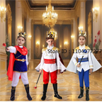 Boy's King Prince Cosplay Costume Prince Crown Scepter Cloak Royalty Suit Halloween Birthday Carnival Costumes Fancy Dress Up