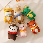 Creative Small Animal Doll Handmake Crochet Keyrings For Bag Pendant Cartoon Puppy Keychain Knitting Animal Doll Keyring Custom