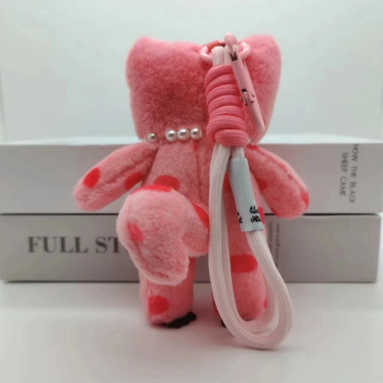 Kawaii Pink Cat Plush Keychain Cute Bag Charm for Girls Gift