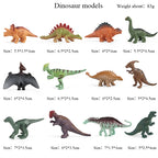 Oenux Montessori Miniature Lion Shark Horse Dinosaur Animals Model Set Action Figures Figurine Zoo Cute Education Kids Toy Gift