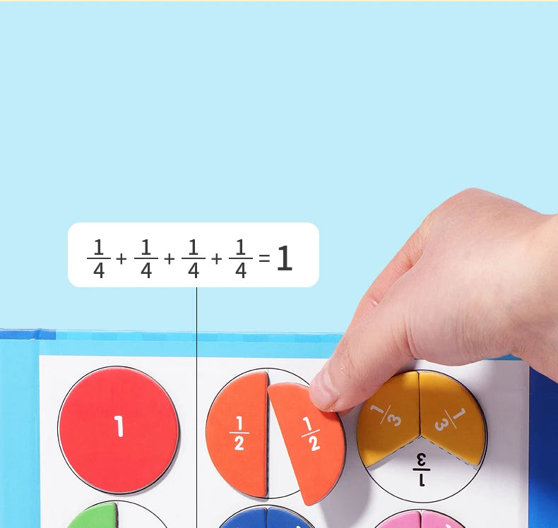 Magnetic Fraction Puzzles for Math Mastery Montessori Enlightenment with Fun Arithmetic Teaching Aid Cognitive Educational Toys