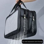 Dry & Wet Separation Transparent PU Makeup Bag