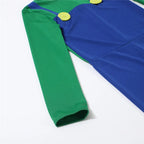 Boy Red and Green Game Jumpsuit with Hat, Beard, and Gloves, Halloween Costume for Performances, Parties, and Birthday Gifts